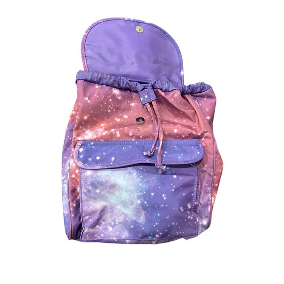Mossimo Supply Co Galaxy Print Backpack Purple Adjustable Straps Zipper Pockets - Picture 2 of 12
